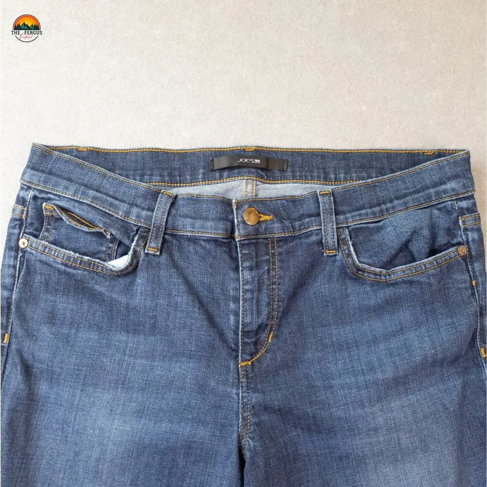 Joe's Cropped Jeans Blue Medium Wash Skinny Leg Denim Pockets Women's Size 32